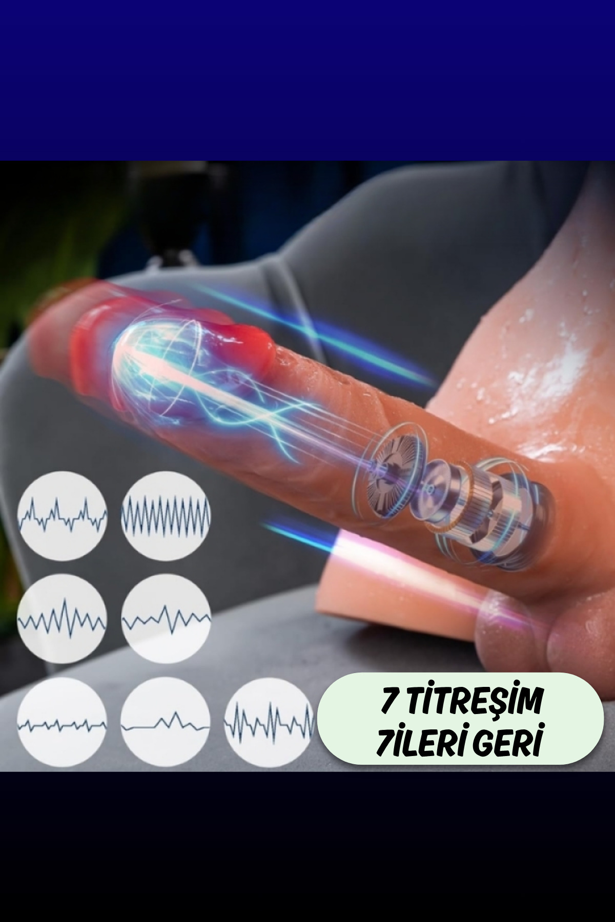 Elisium 18cm Trans Yarım Vücut İleri Geri Hareketli Titreşimli 9kg Dildo Anal Mastürbatör - Görsel 2