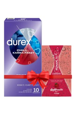 Durex Chill Prezervatif 10'lu + HumanLife 5 gr X 10 Çilek Aromalı Jel Lubricant