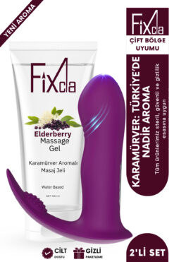 FixCla Karamürver Aromalı Su Bazlı Kayganlaştırıcı Jel 100 ml + Mor G Noktası Anal Vibratör 2’li Set