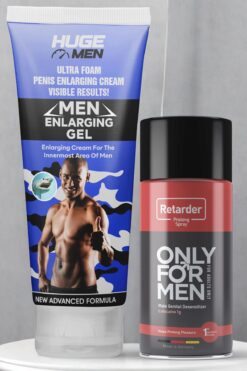 HUGE MEN 50ml Büyütücülü Krem ve 45ml Uzun Deneyim Sprey ile Hazzınızı Arttırın
