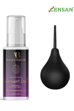 AuroraBoreale Siyah Anal Temizlik Pompası - Ahududu Aromalı Kayganlaştırıcı Hediyeli!