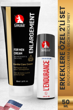 SAMURAY America'dan İthal Yeni Formül Büyütücülü Krem+Geciktiricili Sprey