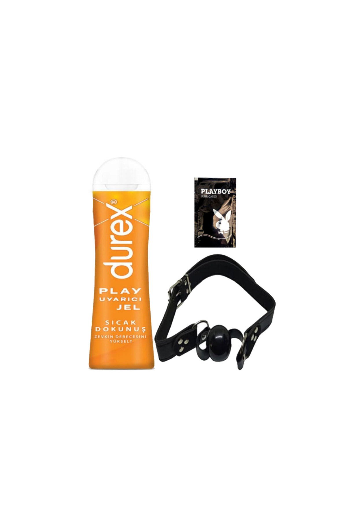 Durex Play Sıcak Dokunuş Uyarıcılı Jel 100 ml + Siyah Deri Ağız Topu + Hediye