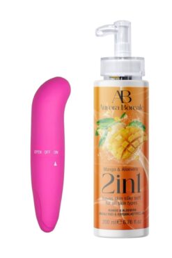 AuroraBoreale 2 İn 1 Mango Aloe vera 200 ML Kayganlaştırıcı Jel ve Vibratör Dildo