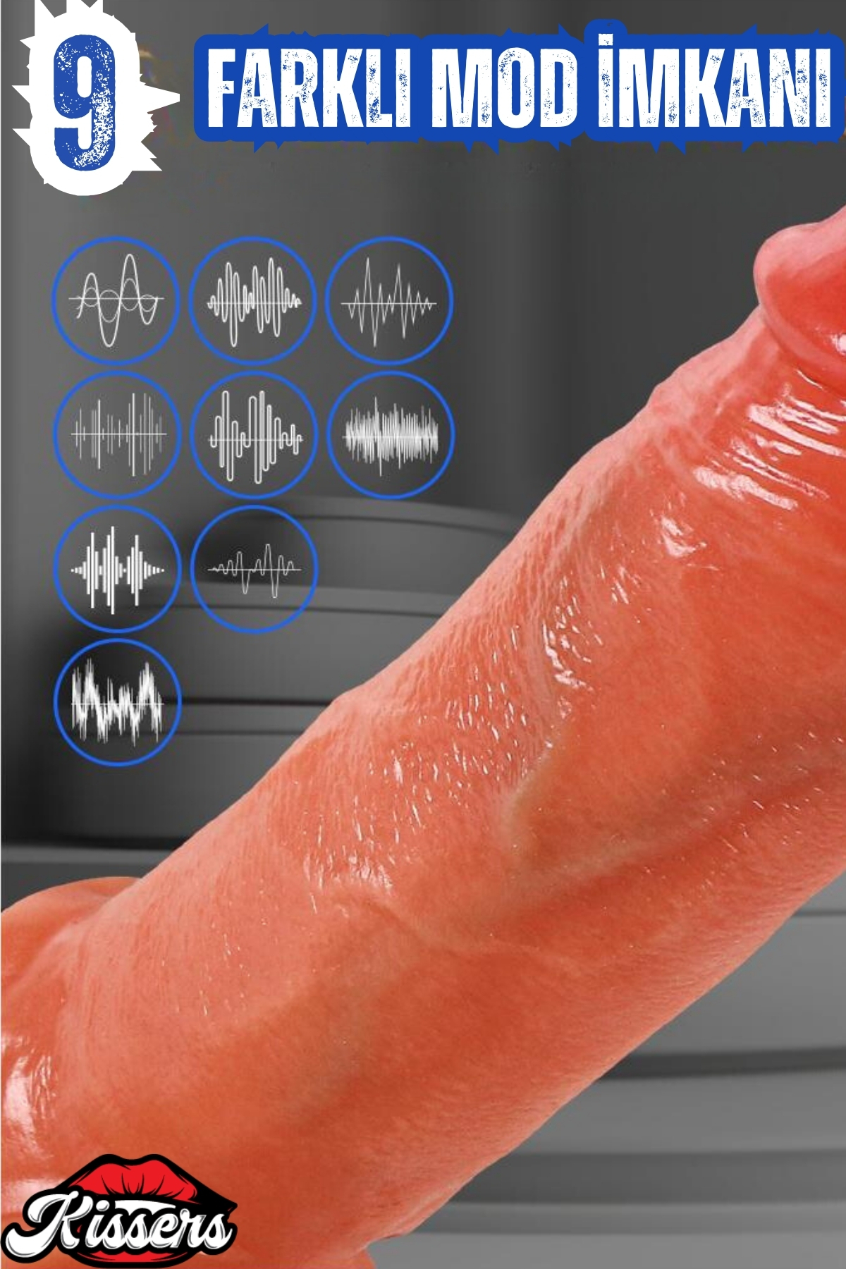 Kissers Uzaktan Kumandalı Şarjlı Güçlü Titreşimli Ultra Gerçekçi Damarlı Doku Uzatmalı Penis Kılıfı James - Görsel 2