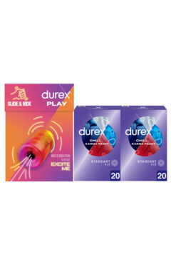 Durex Manuel Mastürbatör + Durex Chill Karma Paket Prezervatif 40lı
