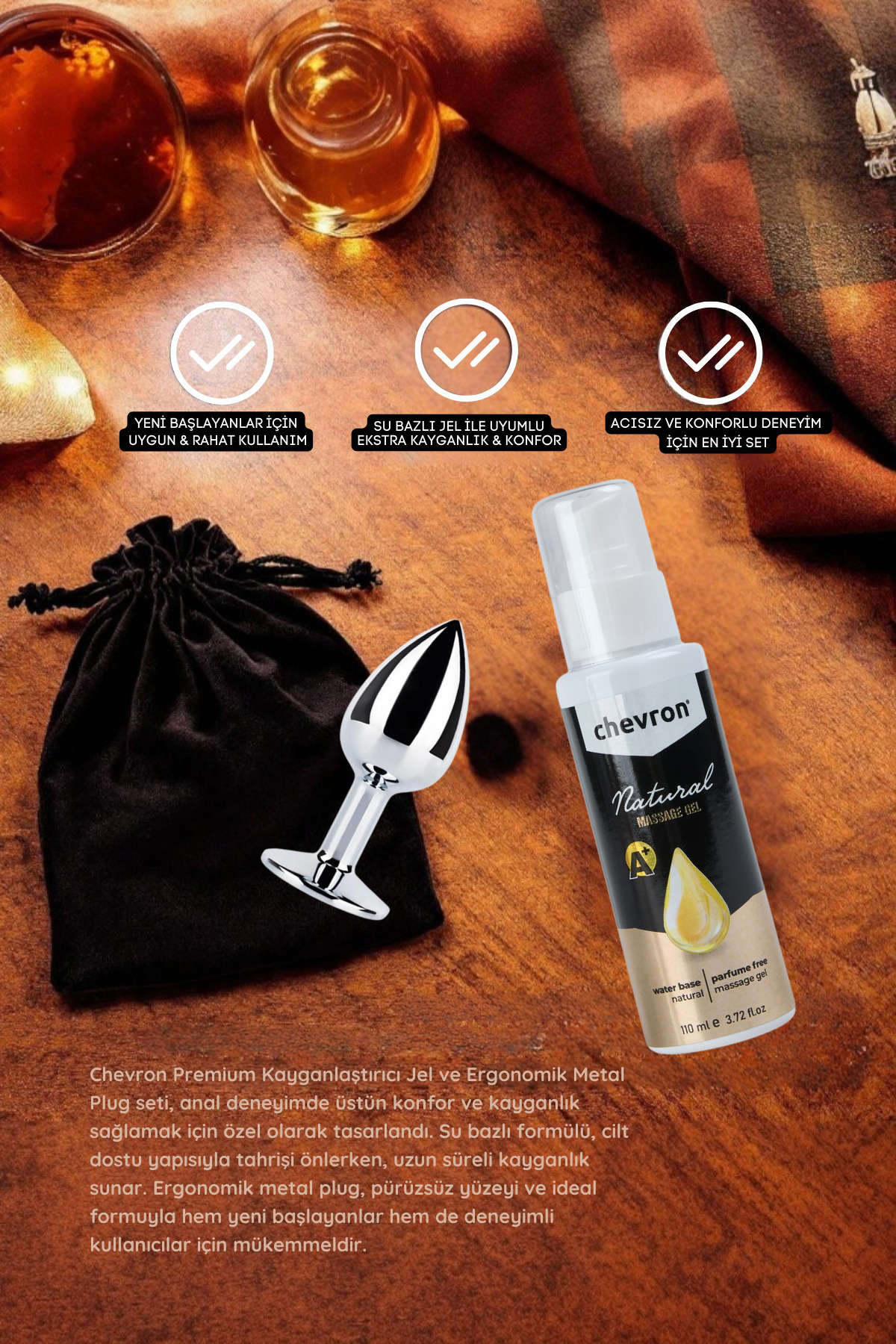 megaw Kayganlaştırıcı Jel & Metal Anal Plug 7CM Kesesi ile Birlikte - Görsel 2