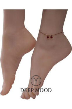 DEEP MOOD Silikon Gerçek Kadın Ayağı Vajinal Girişli Kırmızı Ojeli Seks Ayağı Mastürbatör Erkekler İçin