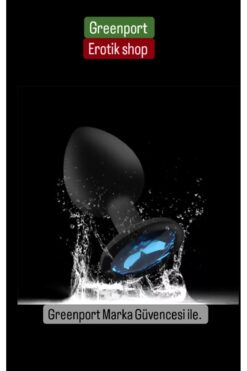 Greenport Anal Tıkaç Plug Siyah Renk Silikon Alt Kısmı Taşlı Anal Oyuncak