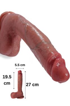 Erotica Büyük Boy Xl Güçlü Vantuzlu Gerçekçi Yumuşak Yapay Penis Realistik Et Dokusunda 27 Cm
