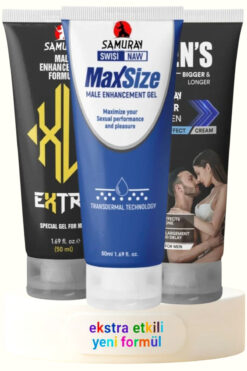 SAMURAY Her Biri Yeni Formül 3'lü Karma Penis Büyütücülü Geciktiricili Krem Seti