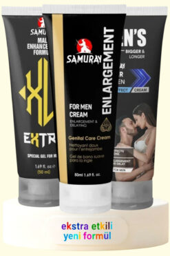 SAMURAY Her Biri Yeni Formül 3'lü Karma Penis Büyütücülü Geciktiricili Krem Seti