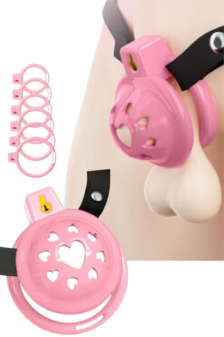 Elisium Kalp Şeklinde Silikon Penis Kilidi/Kafesi Small