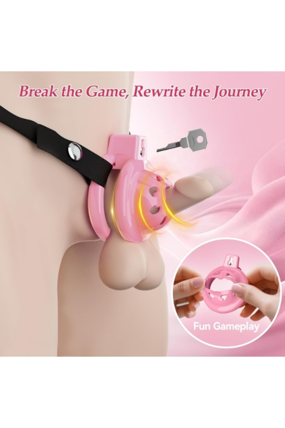 Elisium Kalp Şeklinde Silikon Penis Kilidi/Kafesi Small - Görsel 3