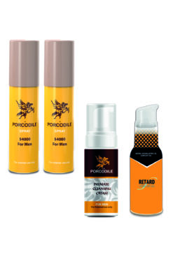 Porcodile 2 Adet Sprey - For Men Krem Ve Retard Glide Kayganlaştırıcı Jel