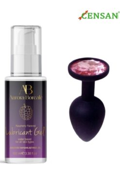 AuroraBoreale Silikon Mücevher Taşı Anal Plug - Ahududu Aromalı Kayganlaştırıcı Hediyeli!