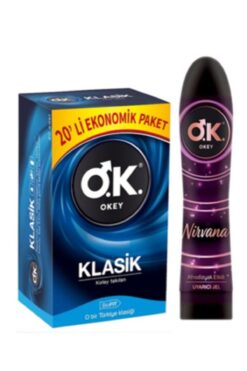 Okey Kayganlaştırıcı Nirvana . Etkili 100 ml + Prezervatif Klasik Eko Paket 20'li