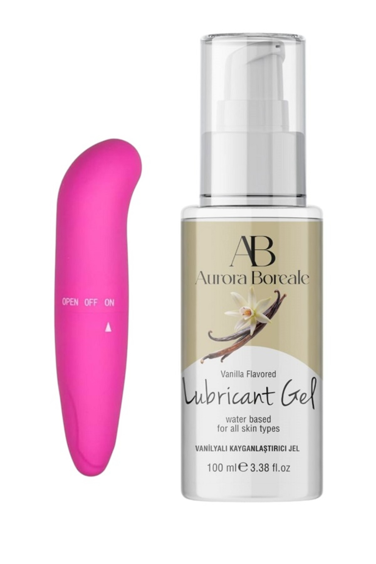 AuroraBoreale Vanilyalı 100 ML Kayganlaştırıcı Jel ve Vibratör seti