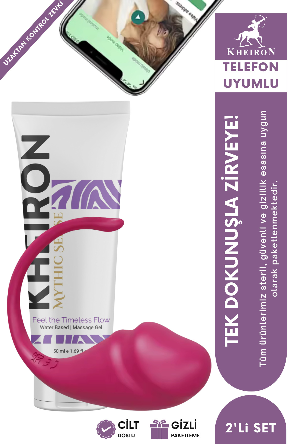 kheiron Kayganlaştırıcı Jel 50 ml + Telefon Kontrollü Giyilebilir Cihaz – Akıllı Dokunuş, Premium Deneyim