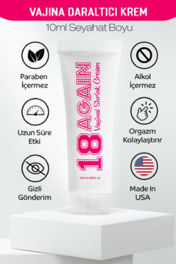 18 Again Vajina Daraltıcı Ekstra Etkili Daraltıcı Krem 10ml Avrupa'nın 1 Numarası