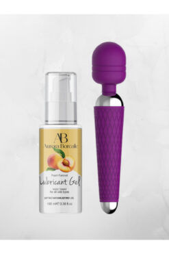 AŞKIN DEPOSU AŞKINDEPOSU Aurora Boreale Şeftali Kayganlaştırıcı Jel 100ml Şarjlı Titreşimli Masaj Aleti 2li Paket