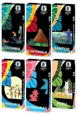 Bongardi Coffee Kapsül Kahve Alüminyum Nespresso Uyumlu Honduras Etiyopya Peru Colombia Guatemala Santos 60 Adet