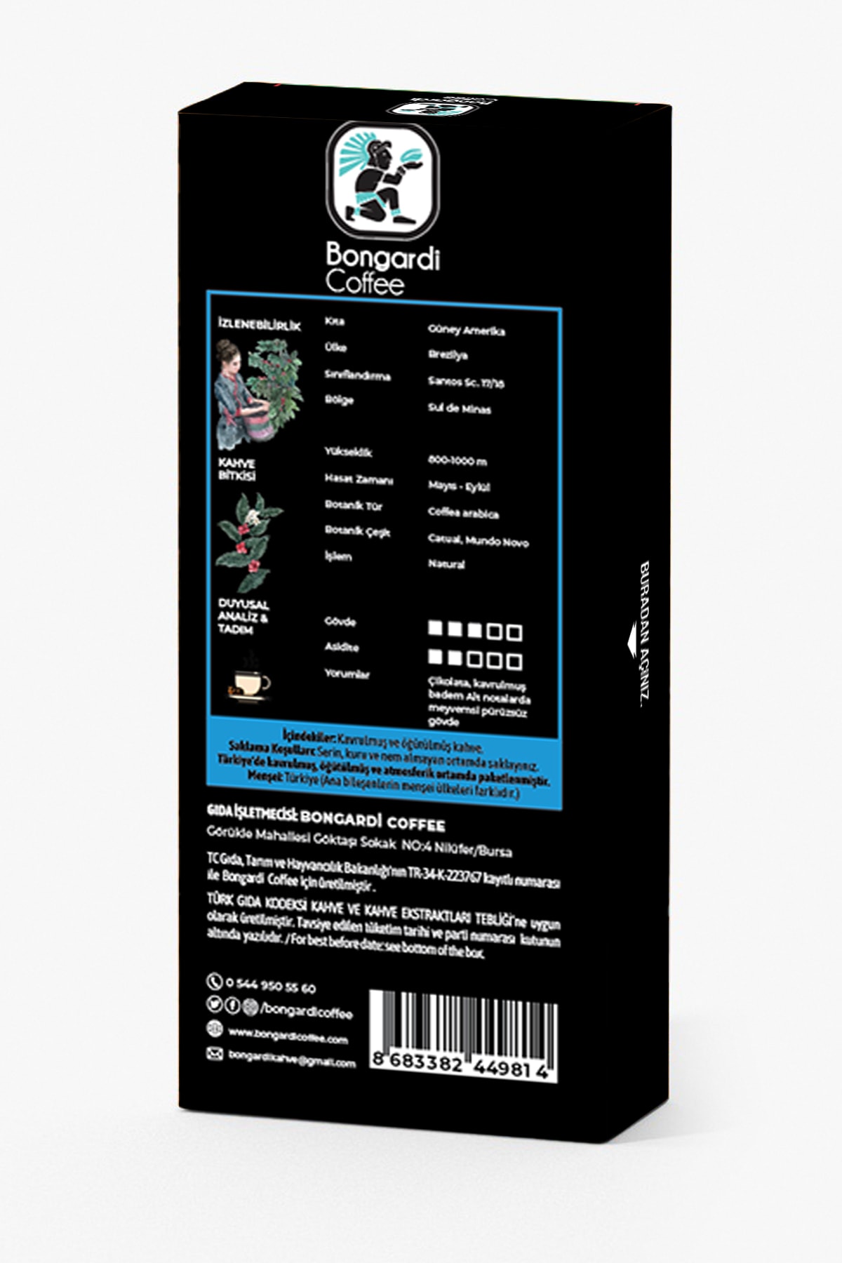 Bongardi Coffee Kapsül Kahve Alüminyum Nespresso Uyumlu Honduras Etiyopya Peru Colombia Guatemala Santos 60 Adet - Görsel 2