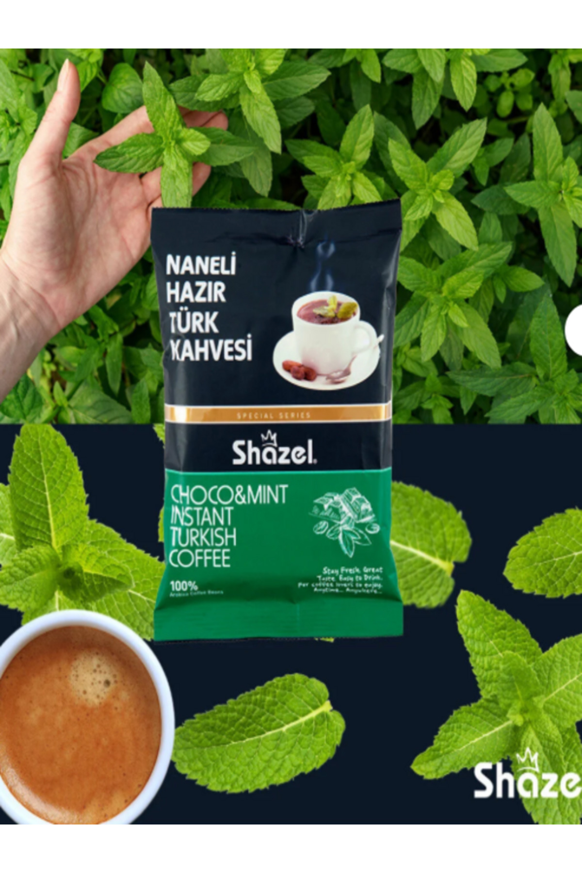 Shazel NANELİ HAZIR TÜRK KAHVESİ 100 g 2' li paket - Görsel 3
