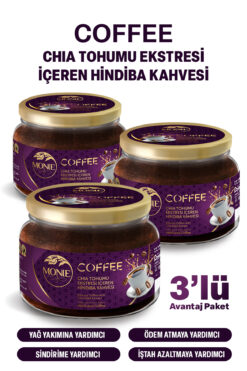 MONİE 3 Adet Chia Tohumlu Hindiba Kahvesi Detox Kahve 3x150 gr