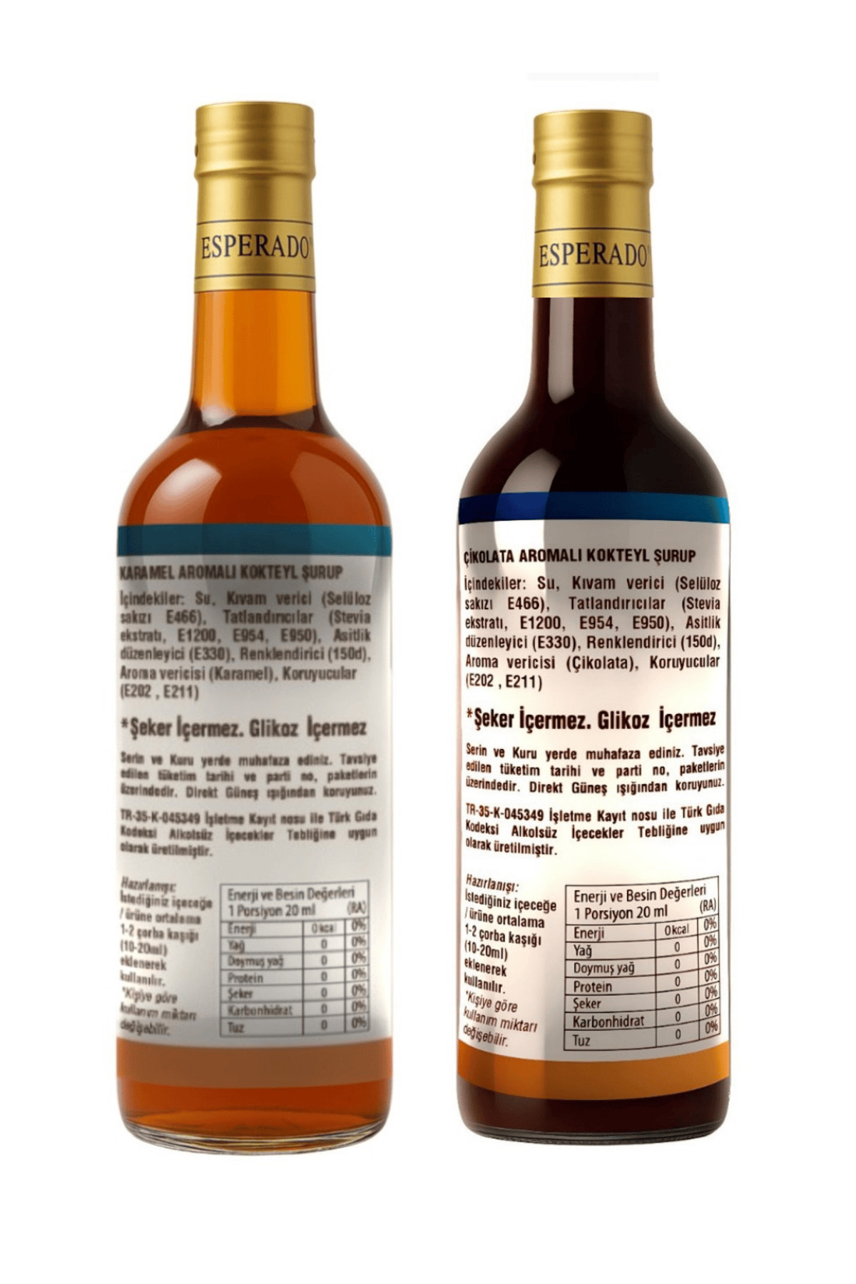 ESPERADO Şekersiz ( Sugar Free) - Karamel * Çikolata Aromalı Kahve Şurubu - 750 ml X 2 Ad. - Görsel 3