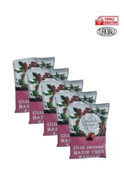 Abdullah Efendi HAZIR TÜRK KAHVESİ AROMALI 100 GR 5 ADET ÇİLEK AROMALI