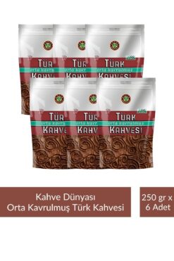 Kahve Dünyası Zıpper Türk Kahvesi Orta Kavrulmuş 250 gr x 6 Adet