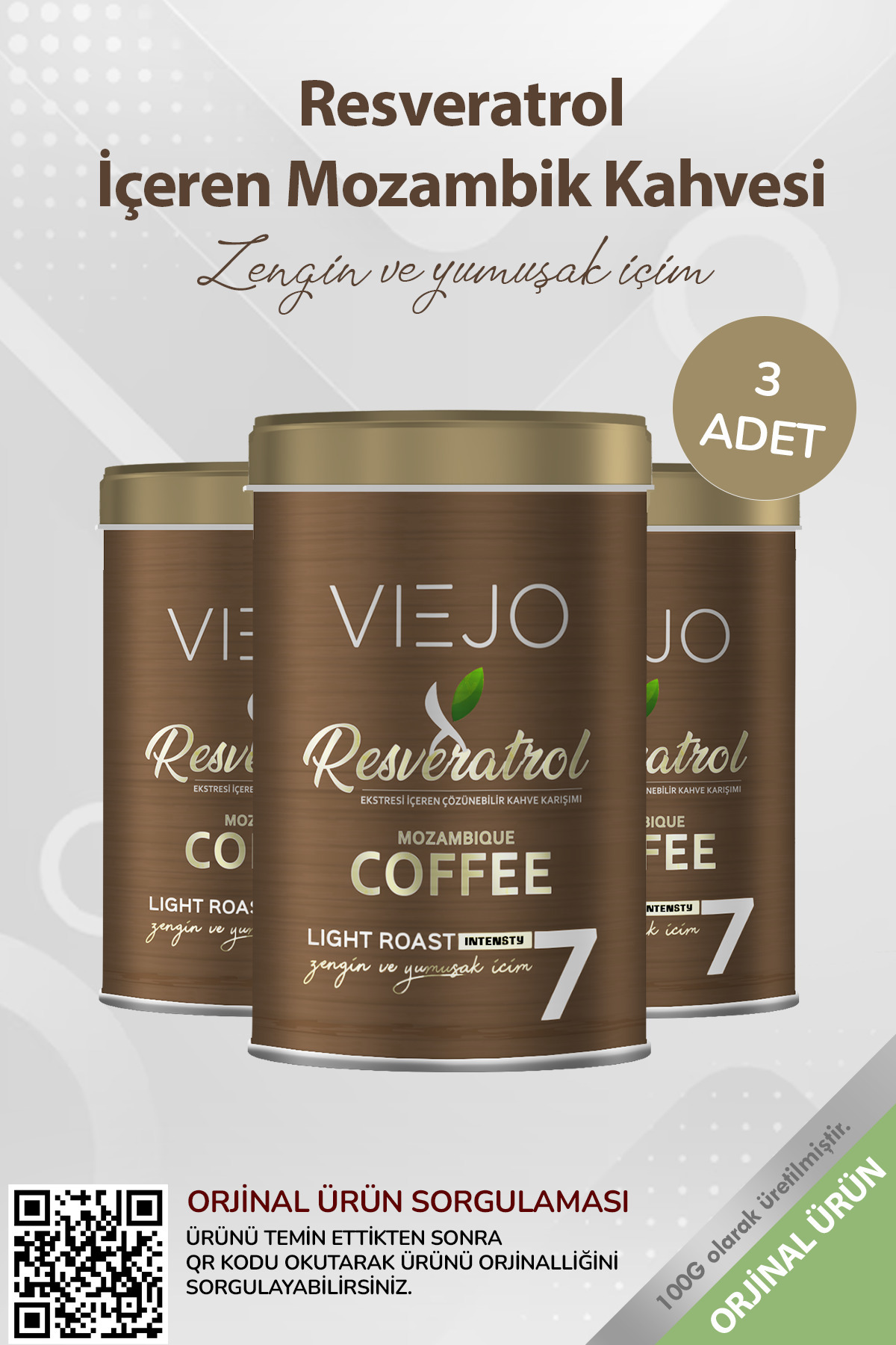 Viejo 3 Adet - Resveratrol Içeren Mozambik Kahvesi