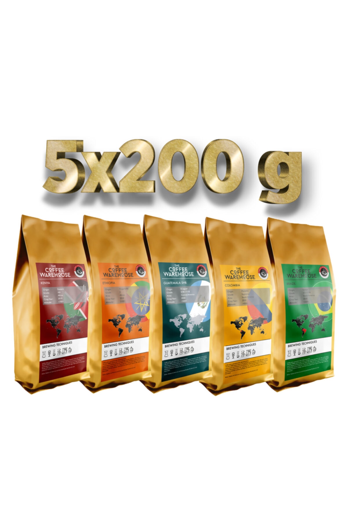 The Coffee Warehouse 5x200g Süper Deneme Paketi 5 Yöresel Filtre Kahve (TAZE ÖĞÜTÜLMÜŞ)