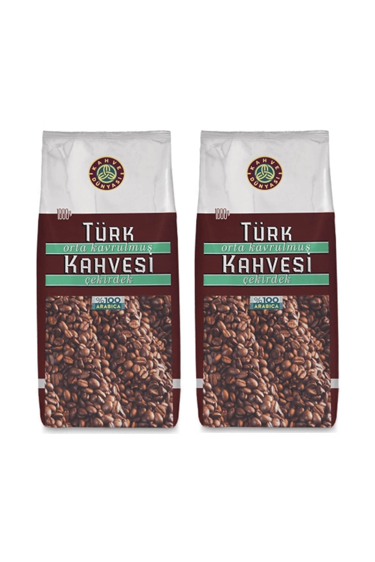 Kahve Dünyası Kahve Dünyası Orta Kavrulmuş Çekirdek Türk Kahvesi %100 Arabica 1kg x 2 Adet