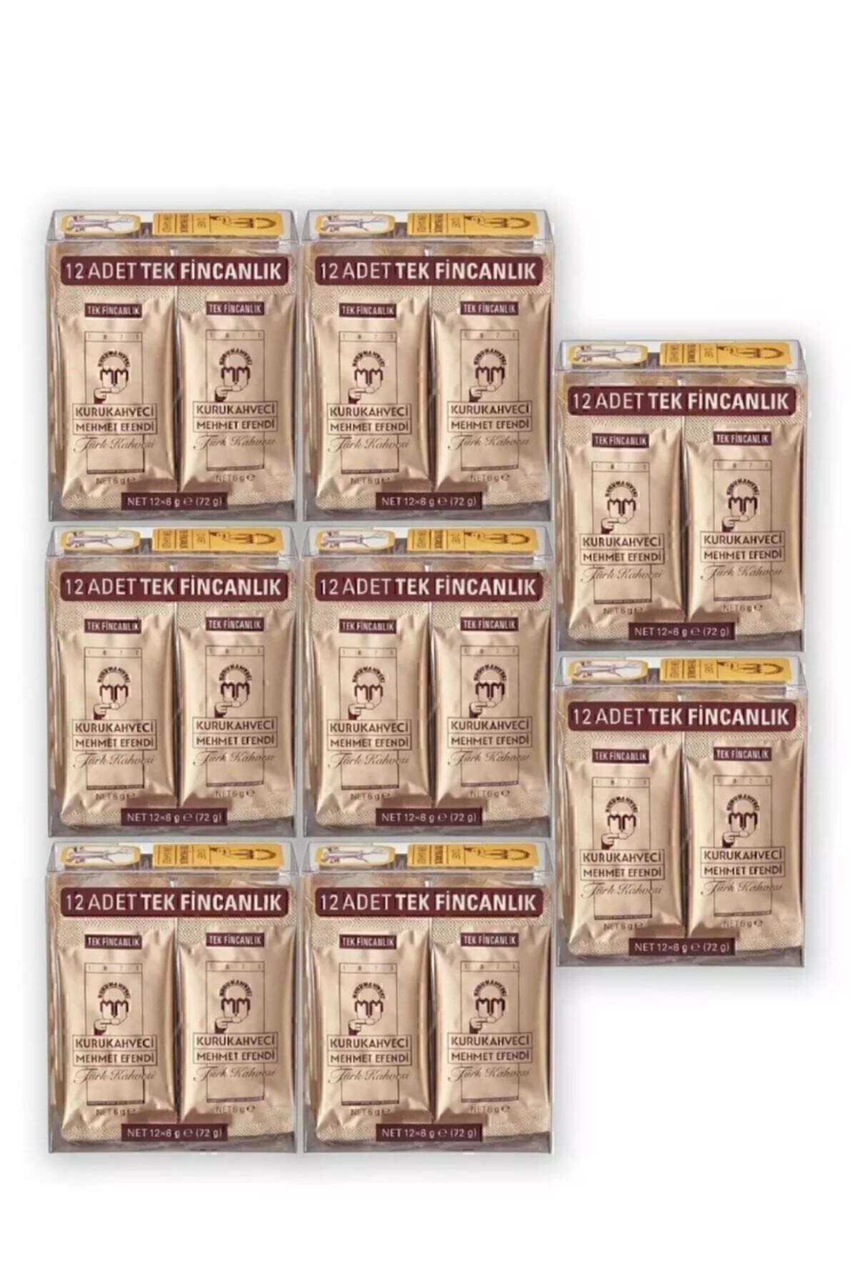 Mehmet Efendi Tek Fincalık Türk Kahvesi 8'li 12 x 6 G