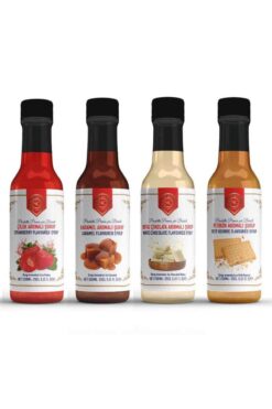 Nish Coffee Nish Çilek, Karamel, Beyaz Çikolata, Petibör Aromalı Şurup 4x250 ML - Pet Şişe