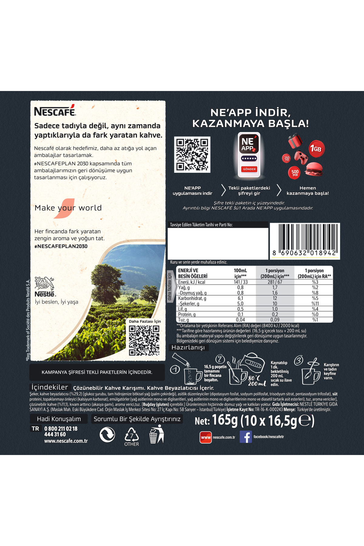 Nescafe Nescafé 3ü1 Arada Extra 10'lu Paket 10x16.5g - Görsel 3