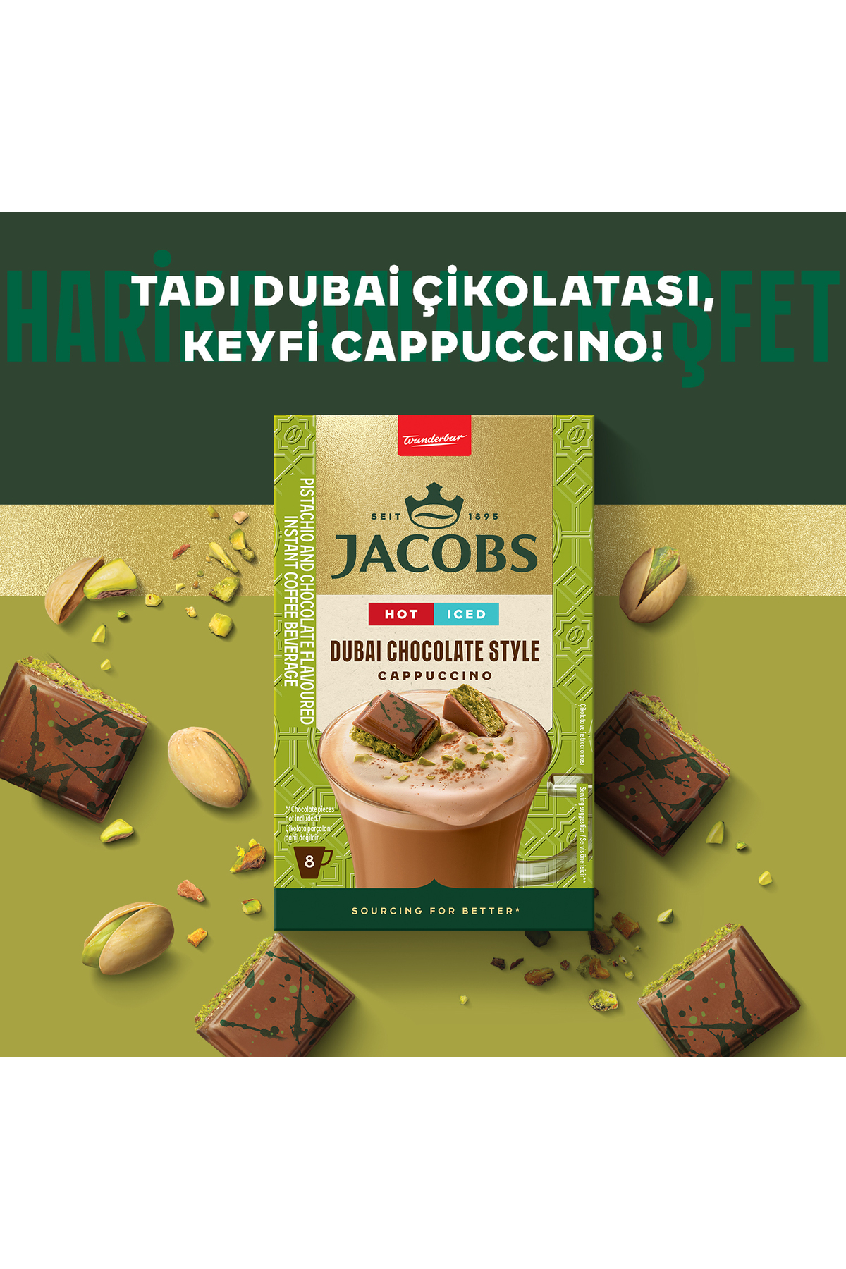 Jacobs Dubai Çikolatası Aromalı Cappucino Özel Kahve Karışımı 8 x 19,5gr 3'lü Paket - Görsel 2