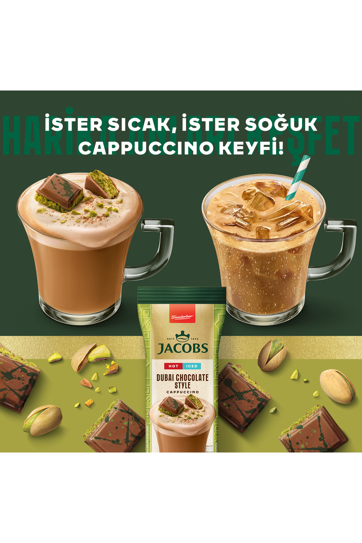 Jacobs Dubai Çikolatası Aromalı Cappucino Özel Kahve Karışımı 8 x 19,5gr 3'lü Paket - Görsel 3