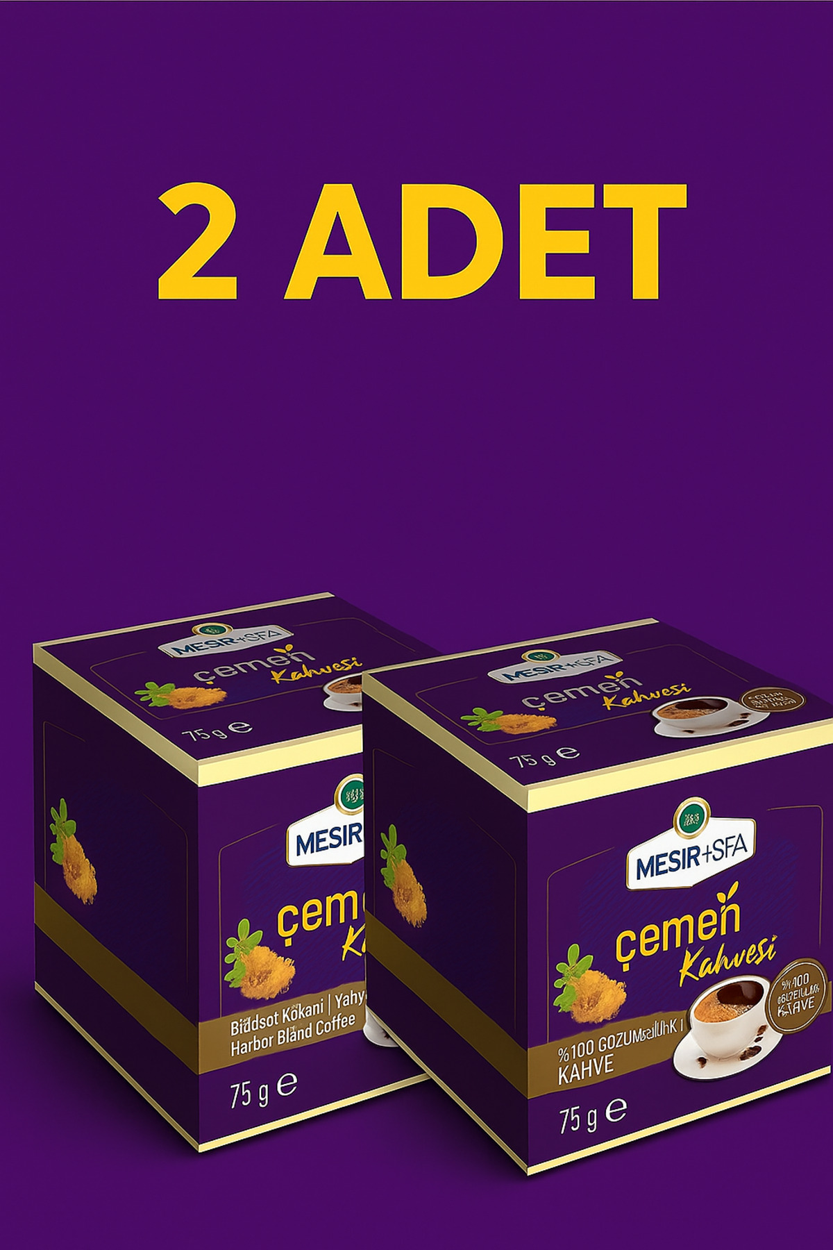 Mesirişifa 2 ADET - Mesiri Şifa Çemen Kahve Bitkisel Karışımlı Çözünebilir Kahve 75gr