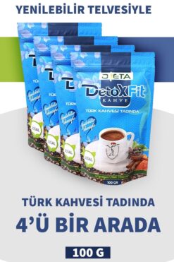 DETOKSFİT Detoxfit Türk Kahvesi Tadında Yağ Yakan Kahvesi X 4 Adet