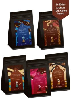 Mim and More 5x200gr Damla Sakızlı, Çikolatalı, Hindistan Cevizli, Güllü Lokumlu, Vanilyalı Türk Kahvesi  Paketi