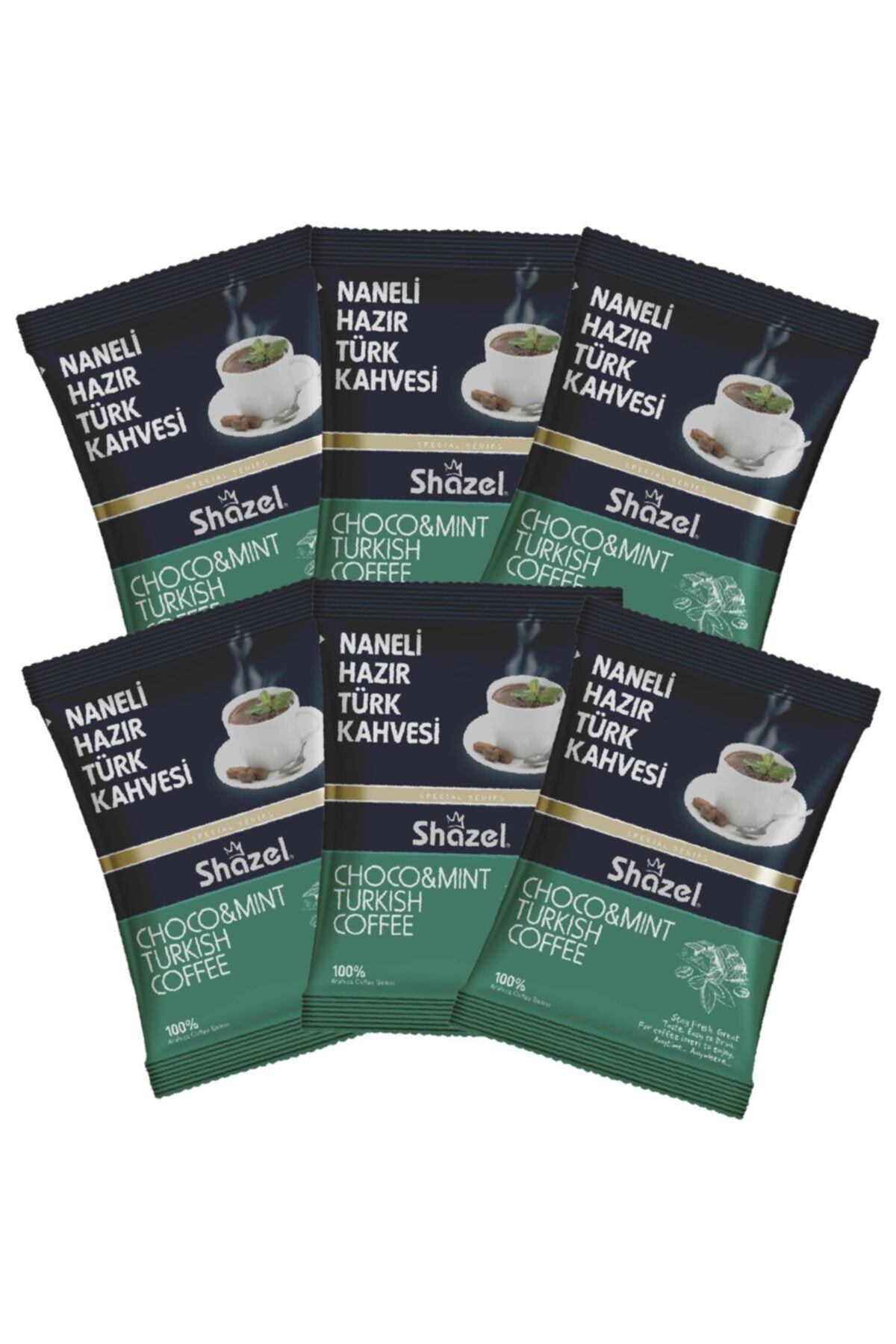 Shazel Naneli Hazır Türk Kahvesi 100 Gr (100 Gr X 6 Adet)