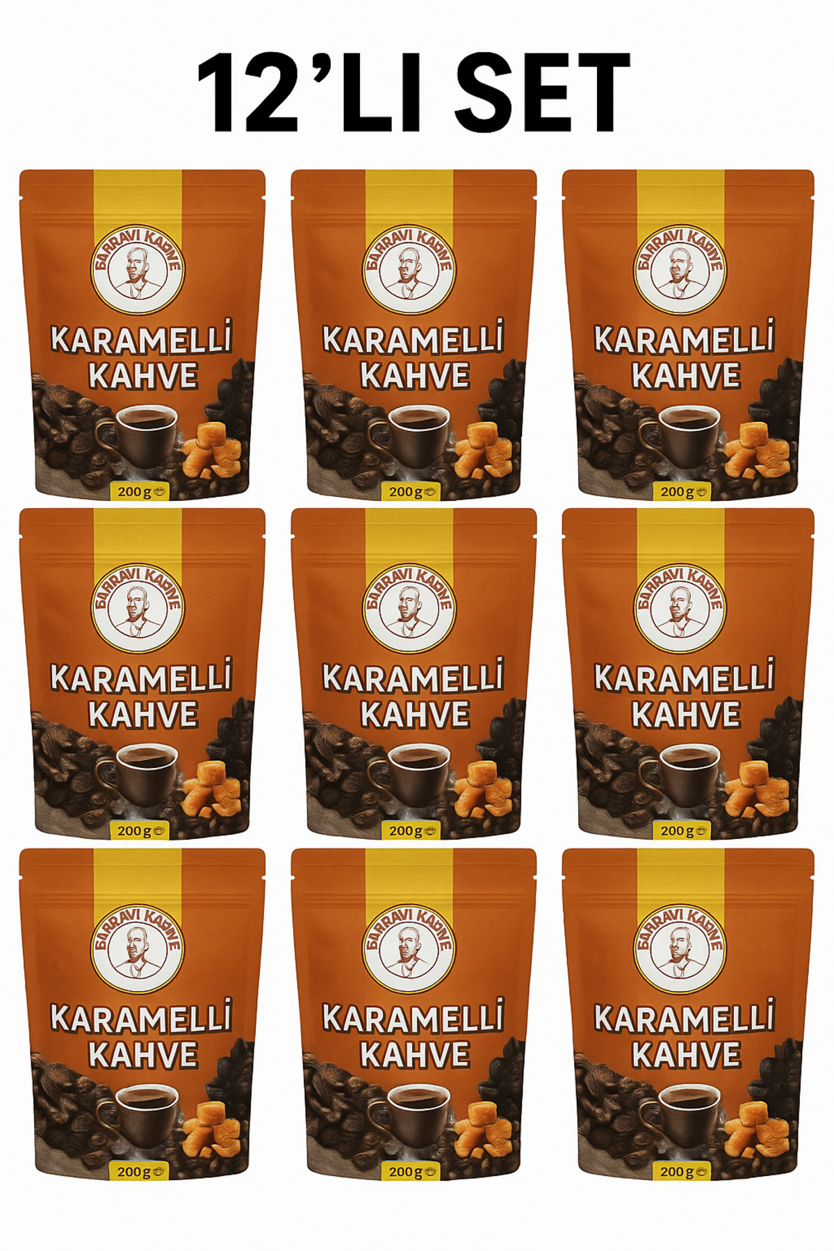 SARAY KAHVE Karamelli Osmanlı Kahvesi 200 Gr 12 Adet Avantajlı Paket