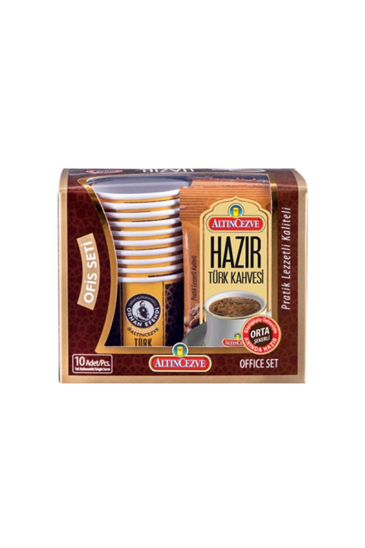 Altıncezve HAZIR TÜRK KAHVESİ OFİS SETİ 10'LU BARDAKLI (ORTA,SADE,SÜTLÜ) 3'LÜ KARMA - Görsel 2