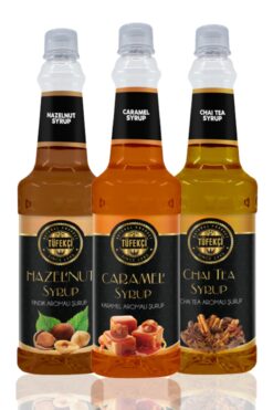 By Tüfekçi Karamel - Chai Tea - Fındık Aromalı Kahve, Pasta Ve Kokteyl Şurubu 3x750 ml Avantajlı Set