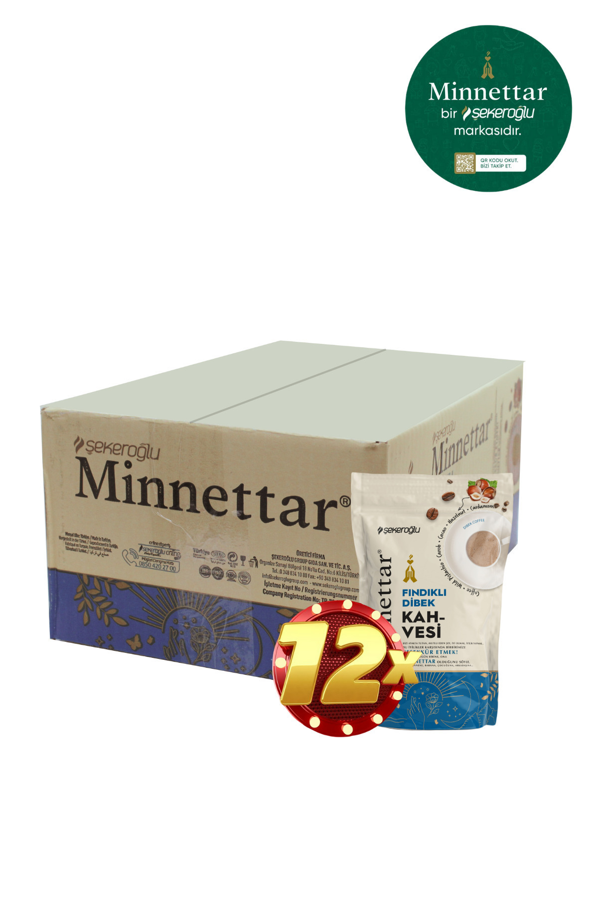 Şekeroğlu Minnettar Fındıklı Dibek Kahvesi 12 x 165 Gr ( 12 PAKET ) - Görsel 3