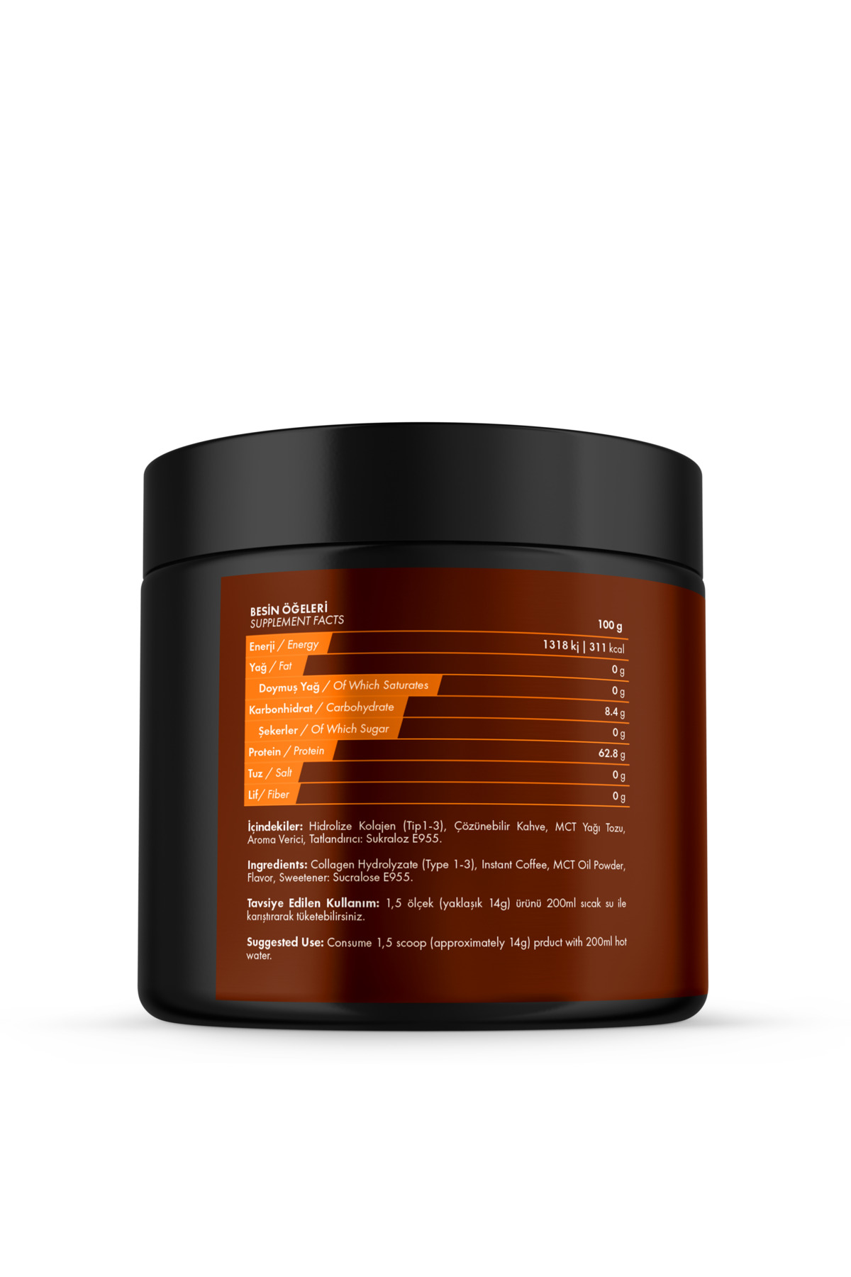 Proteinocean COLLAGEN COFFEE - Toffee Nut - 140gr - 10 servis - Görsel 2