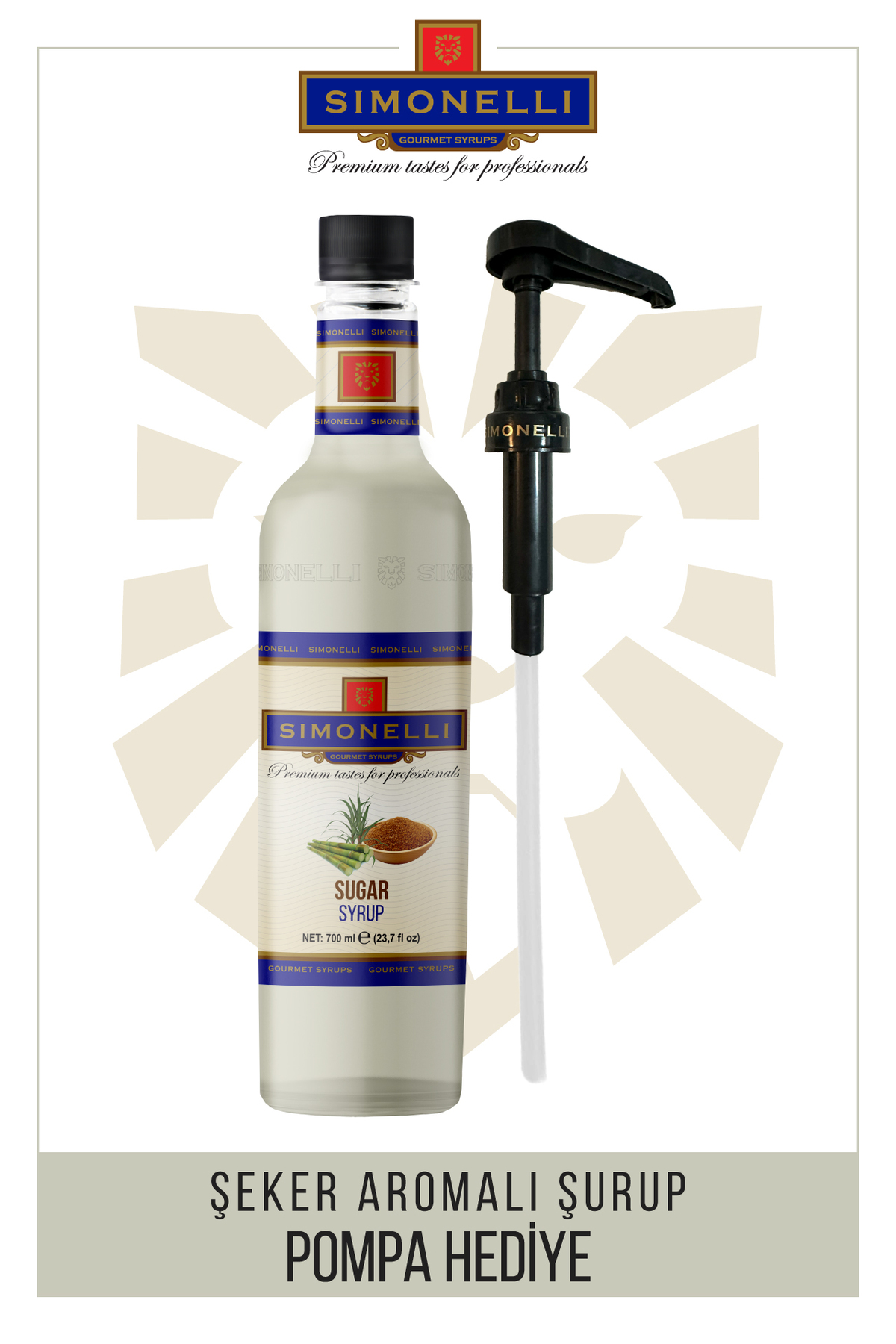 Simonelli Kahve Ve Kokteyl Şurubu Şeker Aromalı 700 ml Pompa Hediyeli